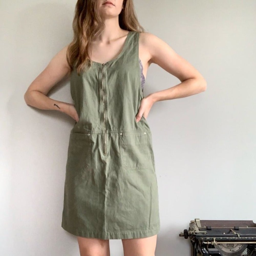 Faded Glory army green utility dress size small